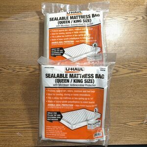 U-Haul Sealable Mattress Bags Queen/King Lot of 2 100”x91”x14”